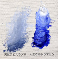 天然品と合成品の発色比較